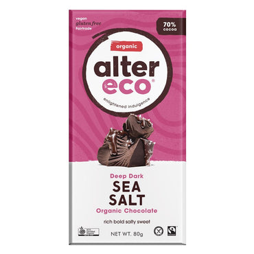 Alter Eco Sea Salt Dark Chocolate 80g